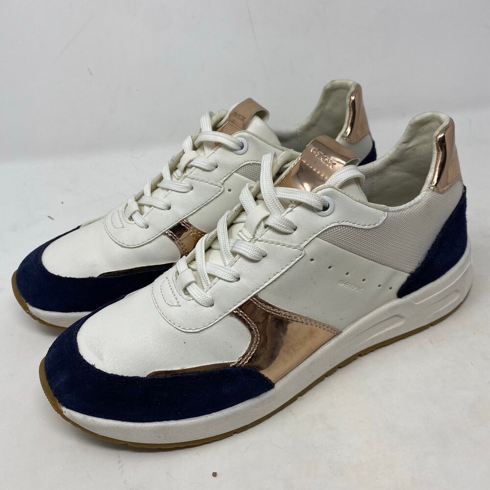 Geox D Bulmya Sneaker White Trainners Shoes Womens Size 8